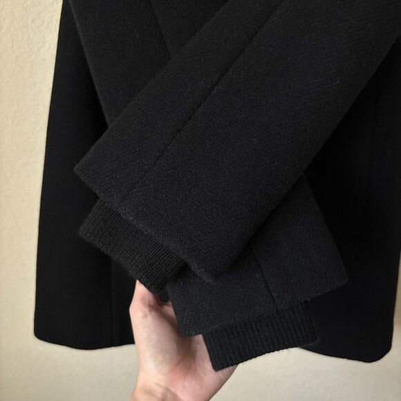 J.Crew Italian Wool Lodge Essential Black Coat in Stadium-Cloth - Picture 12 of 12